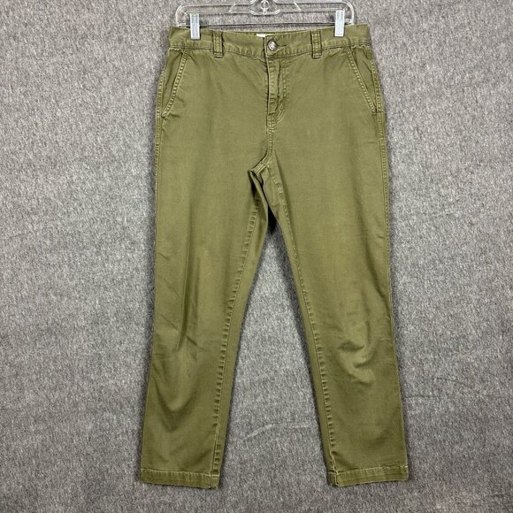 Current/Elliott Olive Green Ankle Pants Womens Size 28 Cotton Comfortable - Picture 1 of 14